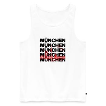 MÜNCHEN SKYLINE, MÜNCHENLIEBE ISARLOVE - Männer Premium Bio Tank Top - Weiß - Vorne - AI Model Male 178 light (178cm)