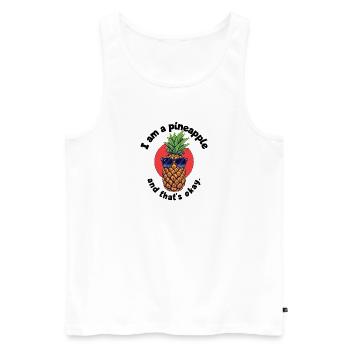 Pineapple with sunglasses - Men's Premium Organic Tank Top - white - Front - AI Model Male 178 light (178cm)