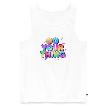 Do Your Thing Color Explosion - Men's Premium Organic Tank Top - white - Front - Michal (187cm)