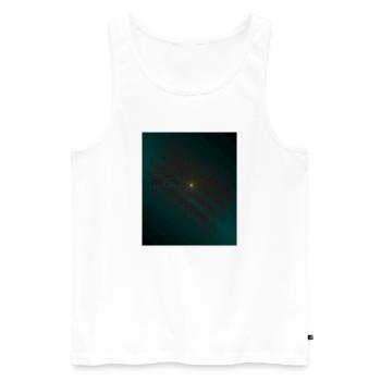 Teal wrestling spiral in the center - Men's Premium Organic Tank Top - white - Front - Michal (187cm)