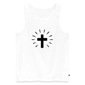 Cross Holy Faith - Men's Premium Organic Tank Top - white - Front - AI Model Male 178 light (178cm)