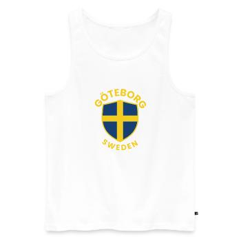 Göteborgs Sköld en couleurs suédoises - Débardeur bio Premium Homme - blanc - Devant - Michal (187cm)