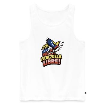 Venezuela libre - Débardeur bio Premium Homme - blanc - Devant - AI Model Male 178 light (178cm)