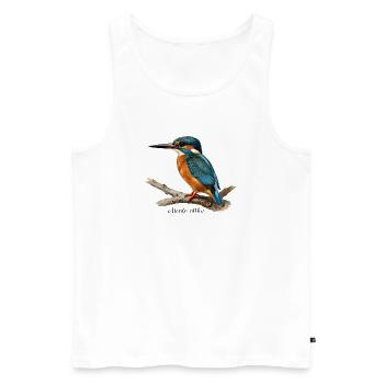 Colorful Kingfisher on Branch - Men's Premium Organic Tank Top - white - Front - Michal (187cm)