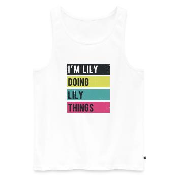 I’m Lily Doing Lily Things Retro Colors - Men's Premium Organic Tank Top - white - Front - AI Model Male 178 light (178cm)