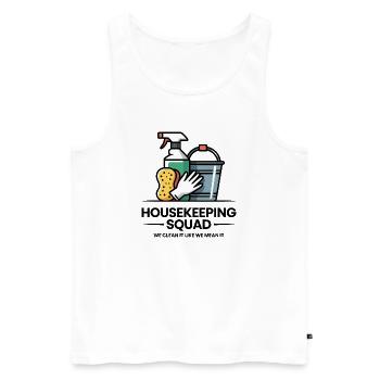 Funny Cleaning Design - Men's Premium Organic Tank Top - white - Front - AI Model Male 178 light (178cm)