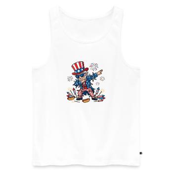 Lustige Dab-Videos zum 4. Juli für Kinder und Juge - Männer Premium Bio Tank Top - Weiß - Vorne - AI Model Male 178 light (178cm)