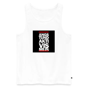 FEAR AND ACTIVISM - Men's Premium Organic Tank Top - white - Front - AI Model Male 178 light (178cm)
