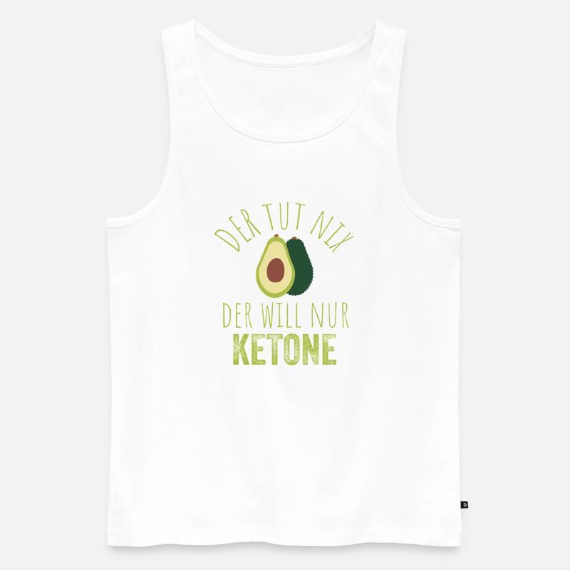 Avocado Keto Spruchbild - Männer Premium Bio Tank Top - Weiß