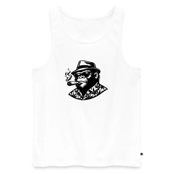 Monkey Smoke - Men's Premium Organic Tank Top - white - Front - AI Model Male 178 light (178cm)