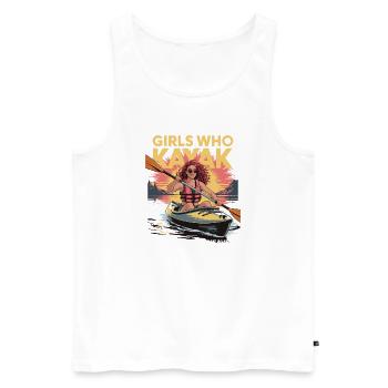 Girls Who Kayak Heaven Gift Design - Männer Premium Bio Tank Top - Weiß - Vorne - Michal (187cm)
