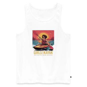 Girls Who Kayak Heaven Gift Design - Männer Premium Bio Tank Top - Weiß - Vorne - Michal (187cm)