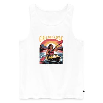 Girls Who Kayak Heaven Gift Design - Männer Premium Bio Tank Top - Weiß - Vorne - Michal (187cm)