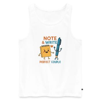 Note & Write Perfect Couple - Männer Premium Bio Tank Top - Weiß - Vorne - AI Model Male 178 light (178cm)