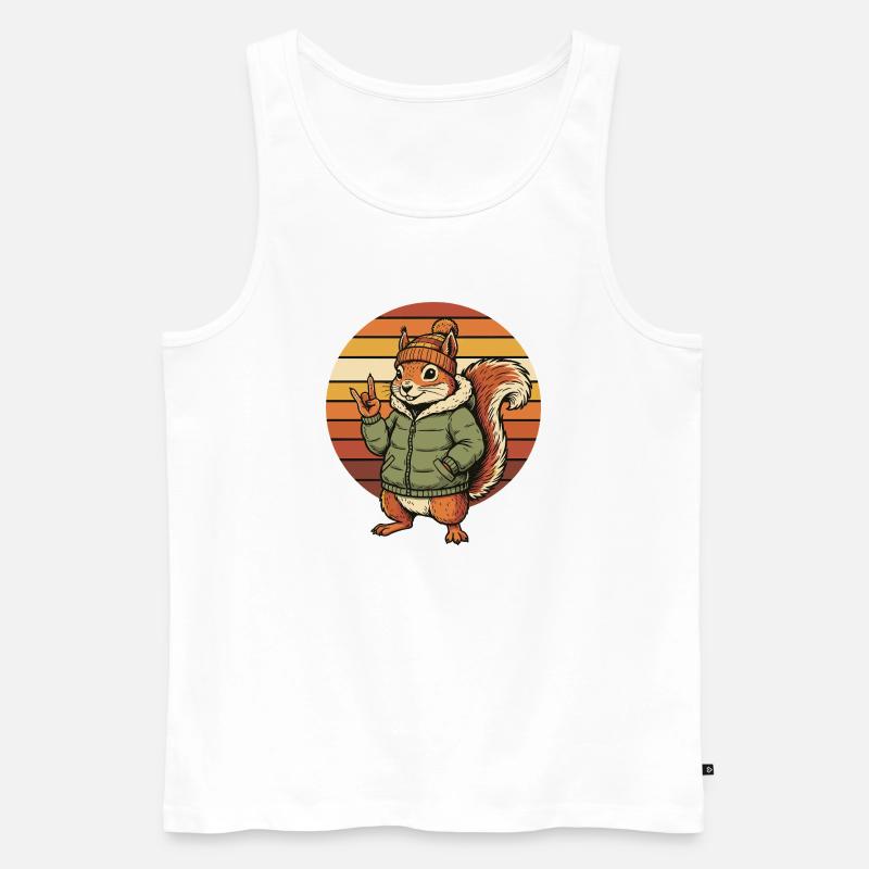 Cooles Eichhörnchen - Winter Retro Design - Männer Premium Bio Tank Top - Weiß
