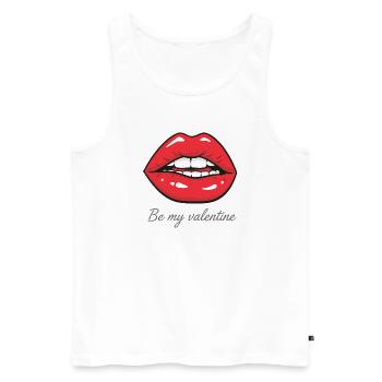 Be my Valentine – Sexy Red Lips Design - Débardeur bio Premium Homme - blanc - Devant - Michal (187cm)