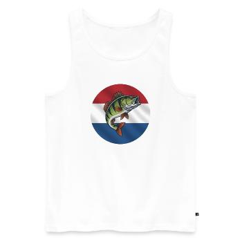 Perch Fishing Netherlands - Men's Premium Organic Tank Top - white - Front - Michal (187cm)
