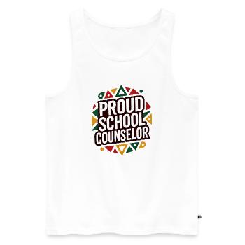 Proud School Counselor Appreciation Design - Débardeur bio Premium Homme - blanc - Devant - Michal (187cm)