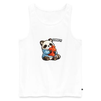 Bouillotte en peluche Panda - Débardeur bio Premium Homme - blanc - Devant - Michal (187cm)