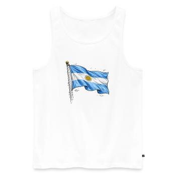 Argentina Flag - Men's Premium Organic Tank Top - white - Front - AI Model Male 178 light (178cm)