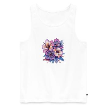 Explosion de couleurs Fleurs - Débardeur bio Premium Homme - blanc - Devant - AI Model Male 178 light (178cm)