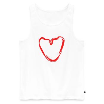 Red Hand Heart Sketch - Men's Premium Organic Tank Top - white - Front - AI Model Male 178 light (178cm)