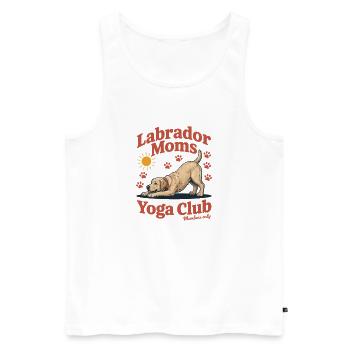 Labrador Moms Yoga Club – Retro Dog Design - Men's Premium Organic Tank Top - white - Front - Michal (187cm)
