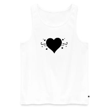 Black Heart Valentine's Day Gift - Men's Premium Organic Tank Top - white - Front - Michal (187cm)