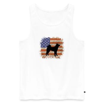 Silhouette américaine d’Akita - Graphique audacieux de race de chien - Débardeur bio Premium Homme - blanc - Devant - AI Model Male 178 light (178cm)