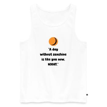 Orange Moon Silhouette - Men's Premium Organic Tank Top - white - Front - AI Model Male 178 light (178cm)