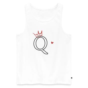 Buchstabe Q Kronenherz - Männer Premium Bio Tank Top - Weiß - Vorne - Michal (187cm)