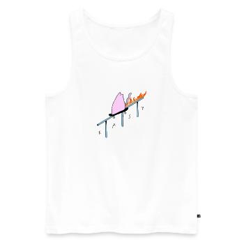Easy_Cat - Männer Premium Bio Tank Top - Weiß - Vorne - Michal (187cm)
