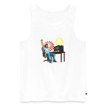 Gaming Sieg! - Männer Premium Bio Tank Top - Weiß - Vorne - Michal (187cm)