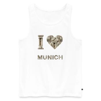 I love Munich – Classical Architecture Love - Men's Premium Organic Tank Top - white - Front - AI Model Male 178 light (178cm)