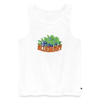 Blueberry - Men's Premium Organic Tank Top - white - Front - AI Model Male 178 light (178cm)
