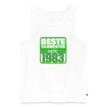Sister 1983 - Men's Premium Organic Tank Top - white - Front - AI Model Male 178 light (178cm)