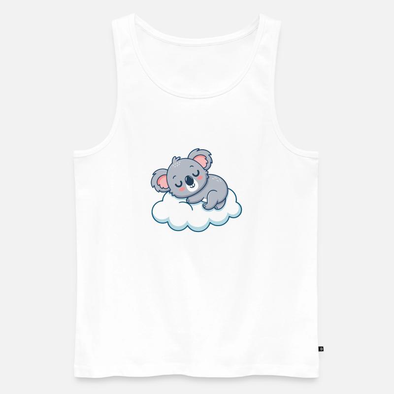 Traumhafter Koala auf der Wolke - Männer Premium Bio Tank Top - Weiß