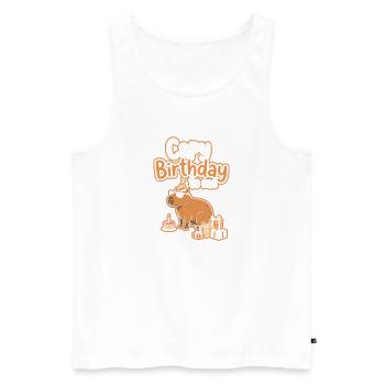 Capy Birthday Party Motif - Men's Premium Organic Tank Top - white - Front - Michal (187cm)
