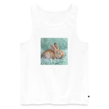 268 Hase - Männer Premium Bio Tank Top - Weiß - Vorne - Michal (187cm)