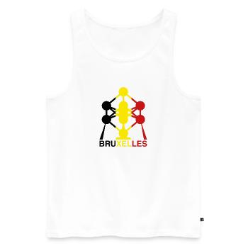 Atomium Brussels – Belgian Flag Colors Icon - Men's Premium Organic Tank Top - white - Front - AI Model Male 178 light (178cm)