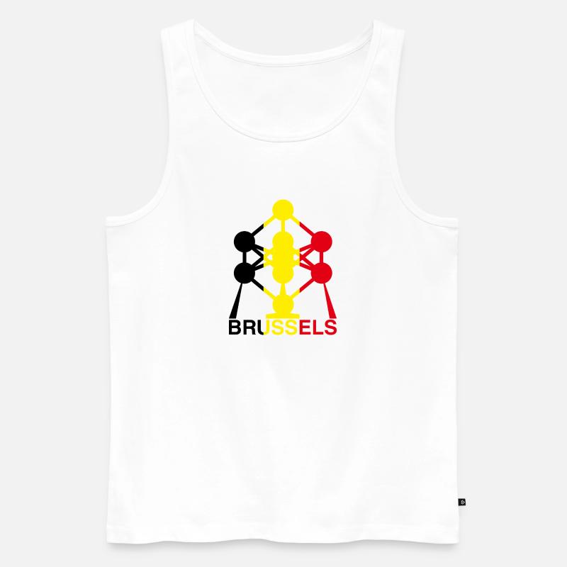 Atomium Brussels – Ikone der belgischen Flagge - Männer Premium Bio Tank Top - Weiß