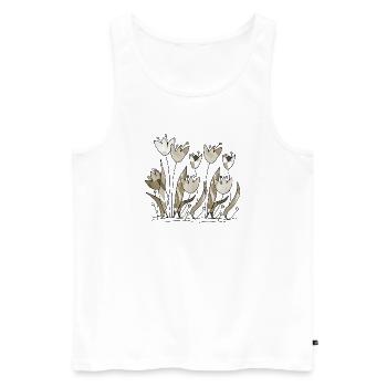 Blumen - Männer Premium Bio Tank Top - Weiß - Vorne - Michal (187cm)