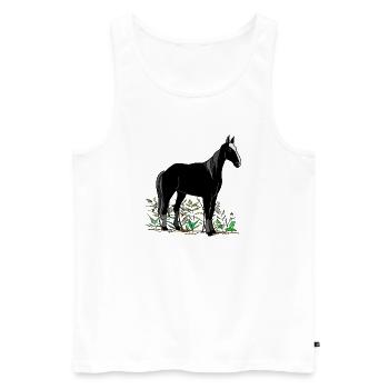 Horse - Men's Premium Organic Tank Top - white - Front - Michal (187cm)