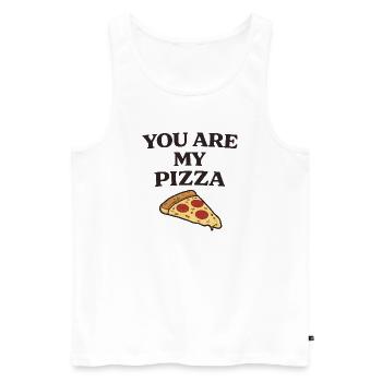TU ES MA PIZZA Chemise - Nourriture Amour Saint-Valentin - Débardeur bio Premium Homme - blanc - Devant - Michal (187cm)