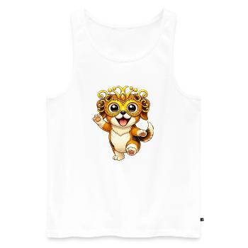 Karneval Beagle Verkleidung Fasching Tanzen Freude - Männer Premium Bio Tank Top - Weiß - Vorne - Michal (187cm)