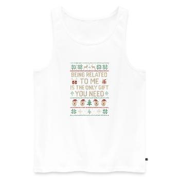 Mit mir verwandt zu sein ist alles, was du brauchs - Männer Premium Bio Tank Top - Weiß - Vorne - AI Model Male 178 light (178cm)
