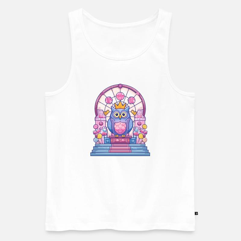 Zuckerthron Eulenherrscher - Männer Premium Bio Tank Top - Weiß