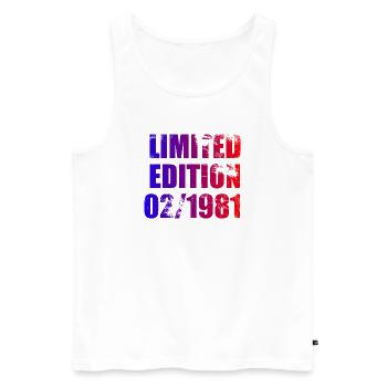 45e anniversaire Édition limitée 02/1981 - Débardeur bio Premium Homme - blanc - Devant - Michal (187cm)