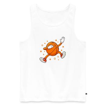 Lustiger Basketball-Maskottchen-Cartoonspieler - Männer Premium Bio Tank Top - Weiß - Vorne - Michal (187cm)