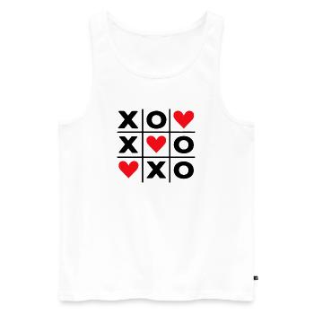 Esthétique minimale de cœurs rouges adorant mignonne - Débardeur bio Premium Homme - blanc - Devant - Michal (187cm)